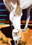 Horse and Cat Pet Portrait by Katherine McDermott